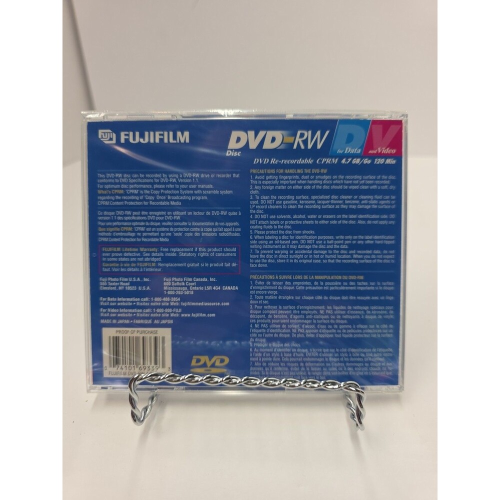 DVD RW Fujifilm Disks DVDS 120 Min 4.7gb Jewel Cases Brand New 2 Disc In Case